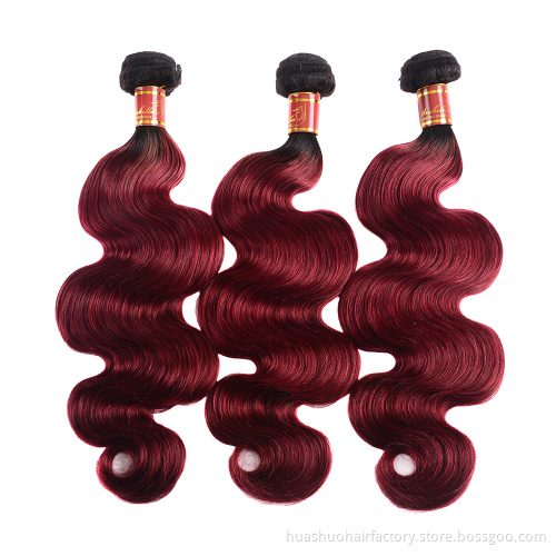 Hot Sale  Human Hair Body Wave T1b/99J hair color , 100% Virgin Bundles Vendors Hair Products For Black Women